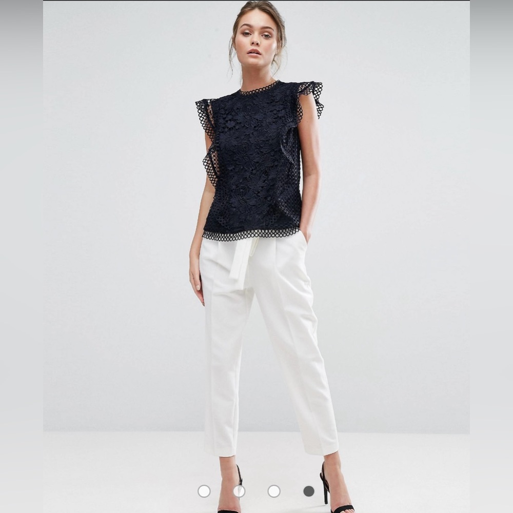 Ted Baker Zania Lace Tee size 0 like new - Picture 3 of 14